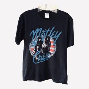 Motley Crue Adult Small Black Tee Shirt Graphic Rock Band Heavy Metal Music